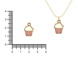 Dije Esmaltado Cupcake Rosa x 5 Unidades